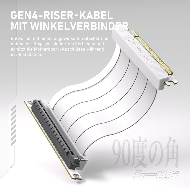 EZDIY-FAB Függőleges GPU Tartó PCIe 4.0 Riser Kábellel - 115mm Fehér Shield Sorozat RTX40 Kártyákhoz - Teljes PCIe Slotokhoz