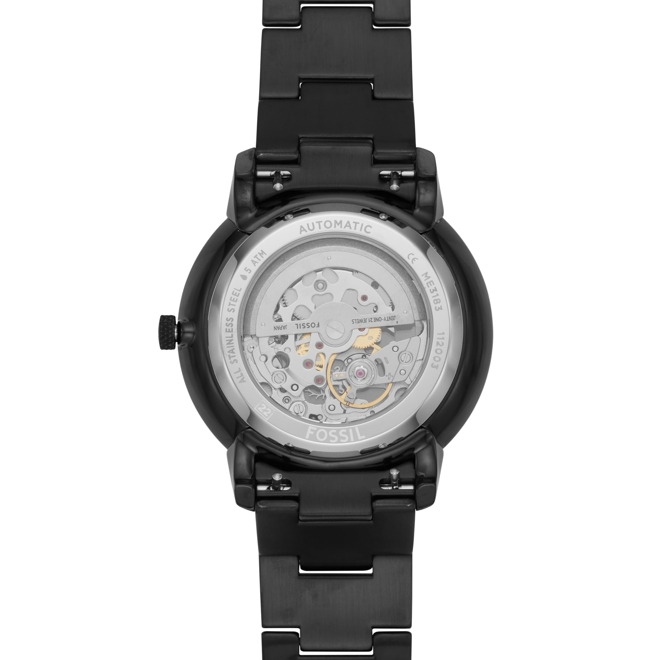 Fossil Men's Neutra Automatic Stainless Steel and Leather Three-Hand Skeleton Watch