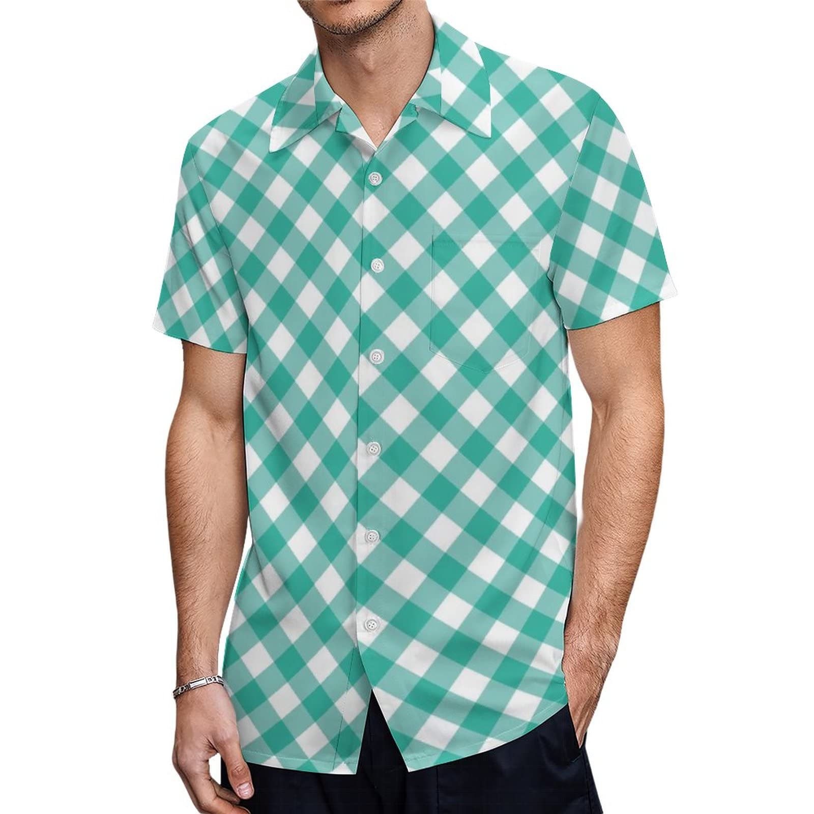 Camicia a maniche corte con motivo - VERDE - Kiabi - 16.00