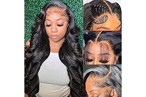 28 Inches Body Wave Wigs for Women, Glueless Lace Front Human Hair Wigs 180% Density
