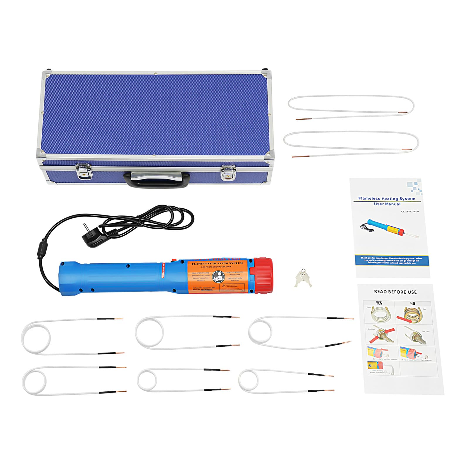 1100W Induktionsheizgerät Magnetic|Magnetischer Induktionsheizer|Flameless Induction Heater |Induktionsheizung-Handgeräteset | Induktionsheizer-Bolzenentferner mit Transportkoffer & 6 Heizspulen