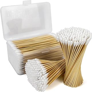 Bamboo Cotton Swabs 500 Count - Long Cotton Swab 6 inch - Cotton Buds with Strong Bamboo Sticks - Biodegradable Organic Cotton Tip Applicators for Cleaning, Makeup, Pets Care (In Storage Case)