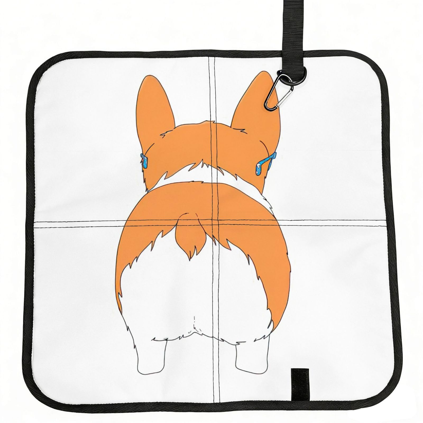 KAPPTYY Funny Corgi Butt Brown Printed Bleacher Seat Cushion PE Foam Filling, Foldable Sitting Pad for Concert Stadium Events