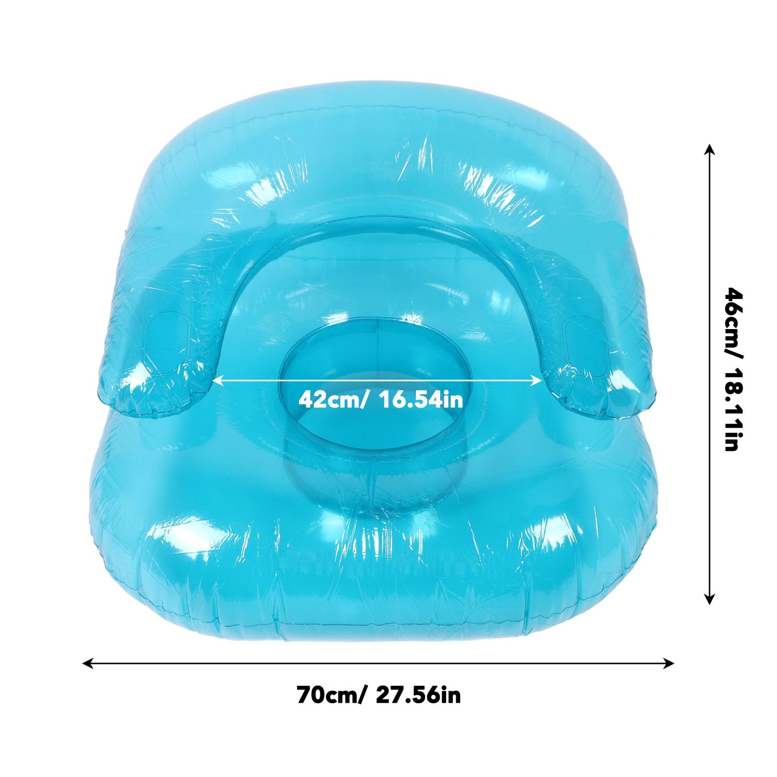TOPINCN COUCHA Inflable para Adultos, Silla Inflable Transparente de PVC para Uso Interior Al Aire Libre, Silla de Natación de Natación de Natación de Tumbonas Azul