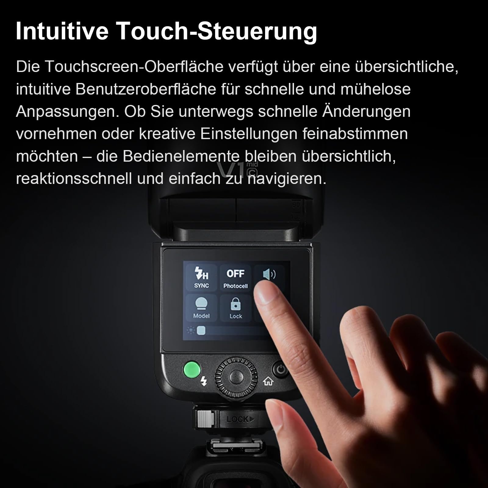 GODOX V1 MID S Kamerablitz für Sony,V1mid-S TTL Rundkopf Kamera Blitz,55Ws Reiseblitz 650+ Blitze 2.4G HSS 1/8000s V1midS Blitz für Sony Alpha A9III a7III a7CII a7IV a7C a7RV a7 a6700 a6400 ZV-E10 II
