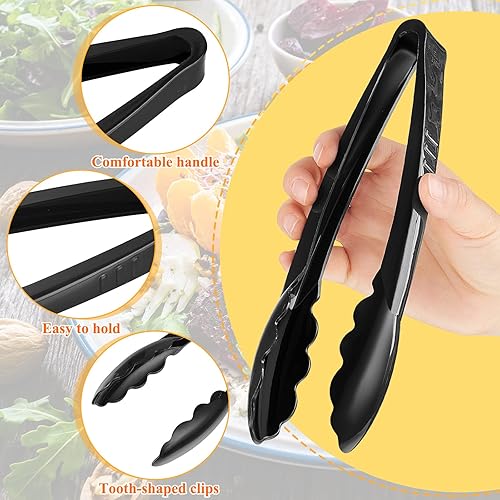 Miniatura 3 de Tessco 150 pinzas de plástico para servir a granel, pinzas de plástico de 9 pulgadas, pinzas desechables para utensilios de servir, pinzas de