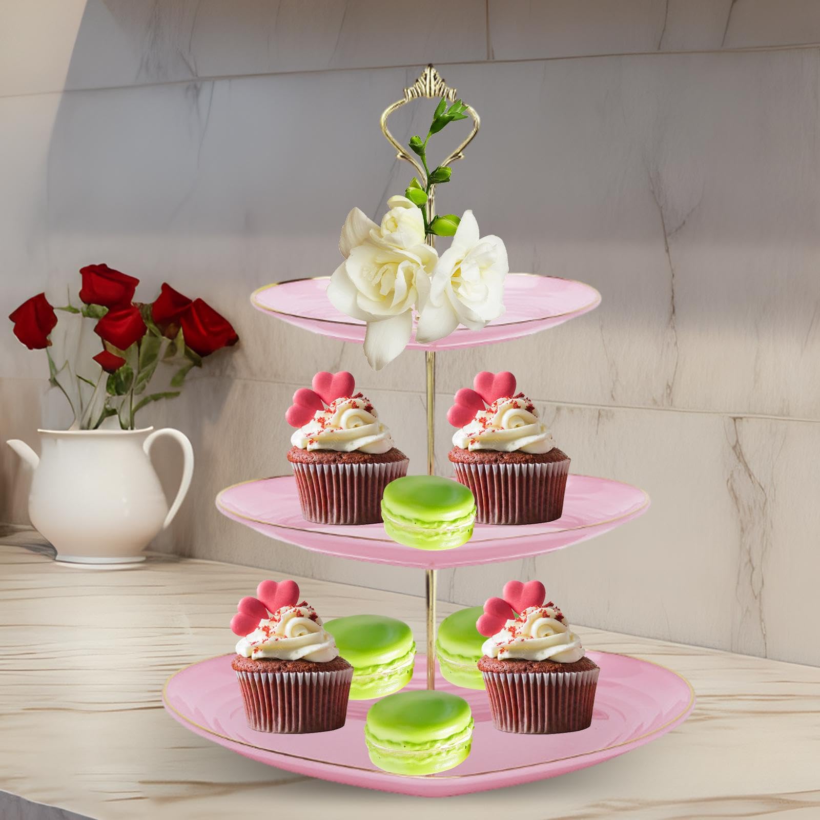 Amazon｜Generic 3段カップケーキスタンド、デザートスタンド