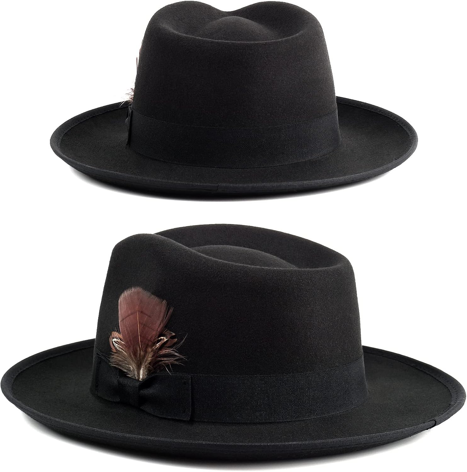FADACHY Fedora Hats for Men & Women Wide Brim Felt Hat Dress Panama Trilby Hats - Image 5