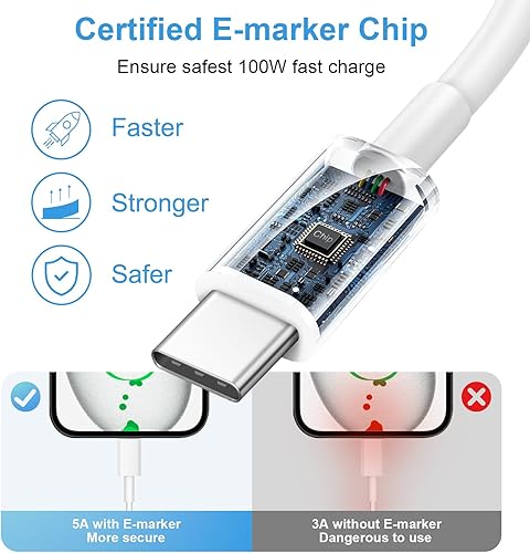 Miniatura 4 de Cargador para iPhone 15 de carga rápida certificado MFi - Paquete de 2 adaptadores de cargador de pared USB C de 20 W con cable de carga rápida tipo
