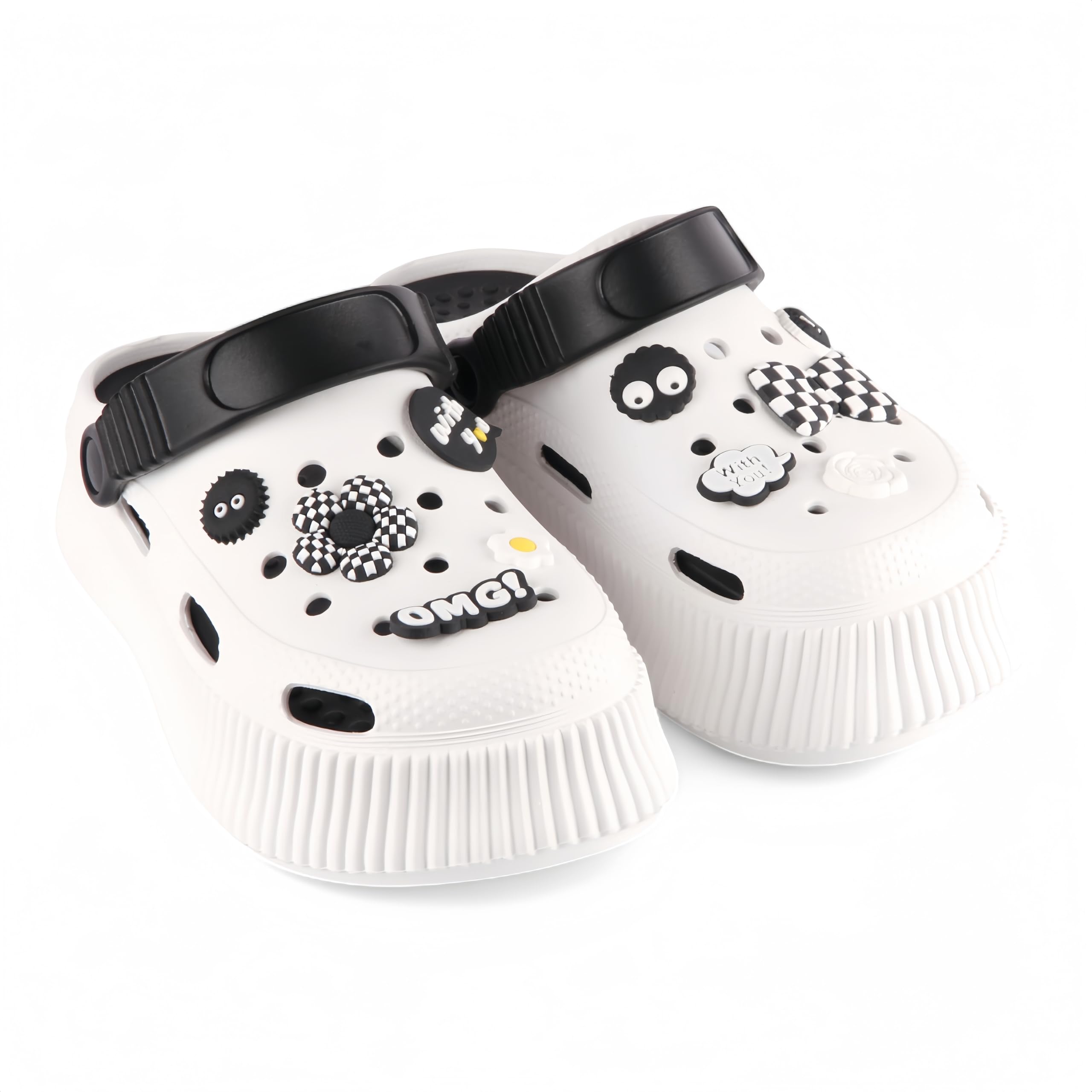 CHILLIFE Zuecos de Plataforma de Mujer con Charms Removibles, Chanclas de Playa, Piscina y Jardín, Verano – Fabricado en Portugal