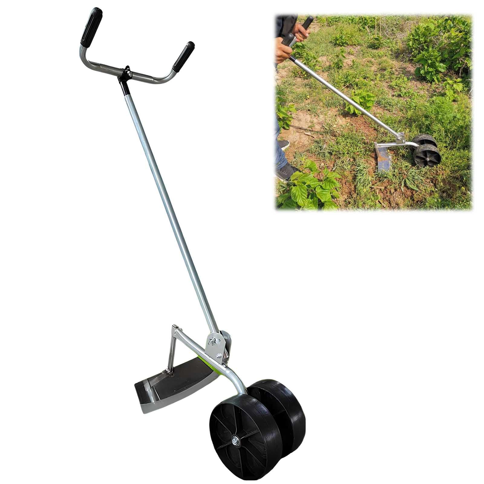 Azadas De Mano para Desherbar,JardíN-Hoe Las Malas-Hierbas con-Rodillos,Altura Ajustable Azada-Cultivador para Desherbar Y Plantar En El JardíN