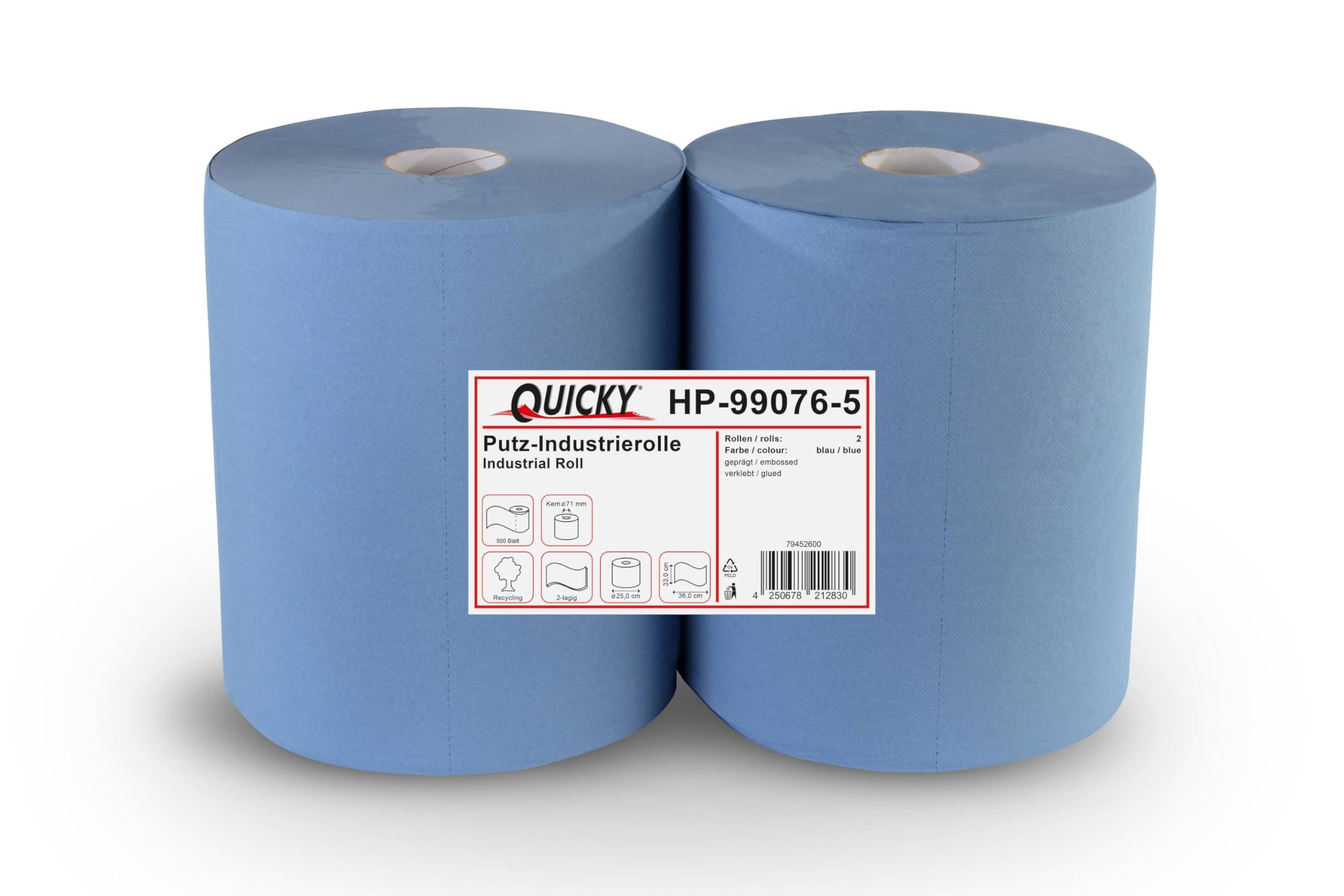 Papierrolle Werkstatt 6 Rollen Putztücher, 2-lagig, 33 X 36 Cm