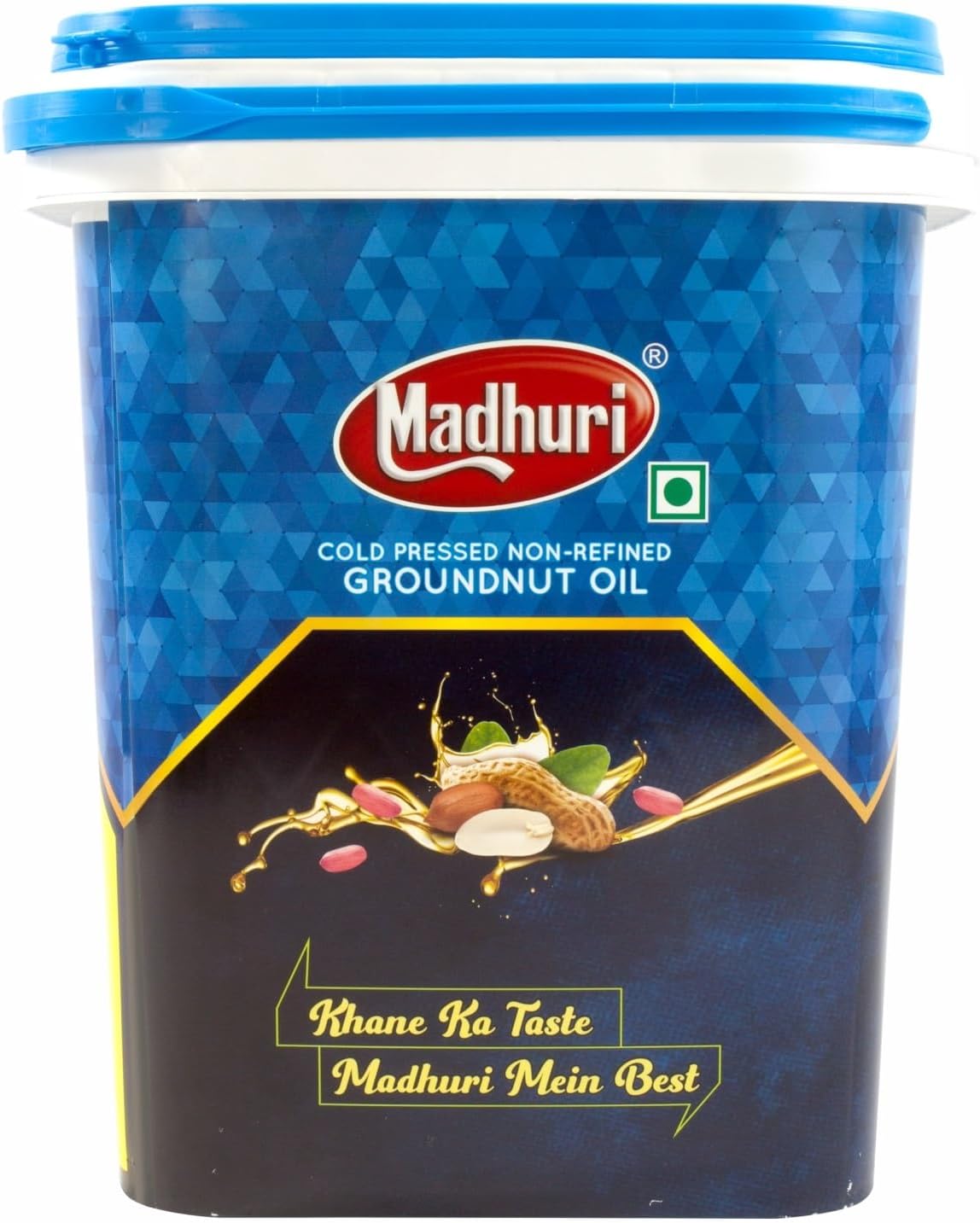 MADHURI Cold Pressed Groundnut Oil Non Filtered Kolhu Kacchi Ghani Groundnut oil in Fresh Chekku Peanut Oil Natural Chemical Free Cold Pressed Groundnut Moongfali Edible oil (15 Litre New)
