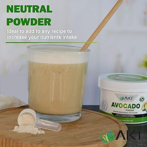 Miniatura 6 de AKI Superalimento en polvo de aguacate (6 onzas), rico en nutrientes, vitaminas, omega 3 y antioxidantes, ideal para batidos, yogur o paletas de