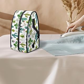 COEQINE Portable Flat Iron Organizer Cactus Print Reinforced Handle for Stability Lightweight Travel Case for Hotel Rooms and Airport Transfers Ladies Holiday Essentials