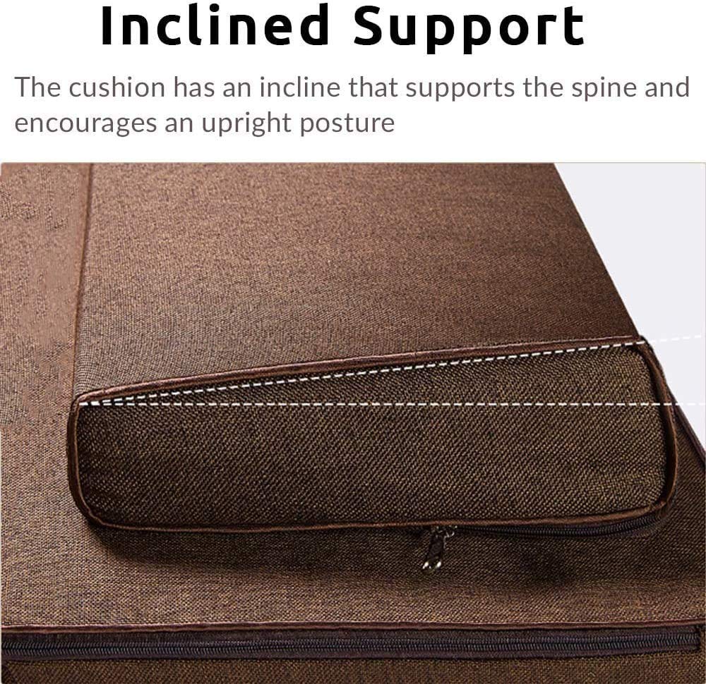 Grand coussin de méditation, tapis de méditation carré, fabriqué à la main, coussin de sol portable et pliable en fibre de coco pour l'extérieur, coussin de yoga (taille : 60 x 60 cm, couleur