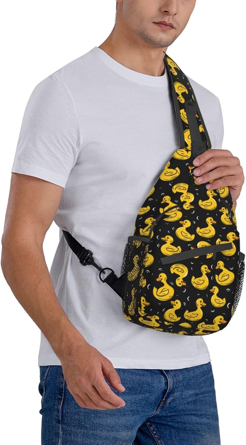 Yellow Rubber Ducks Cartoon Ducks Sling Backpack Hiking Backpack Crossbody Bag Sports Lightweight And waterproof Chest Bag Shoulder Bag For Women Men - Image 8