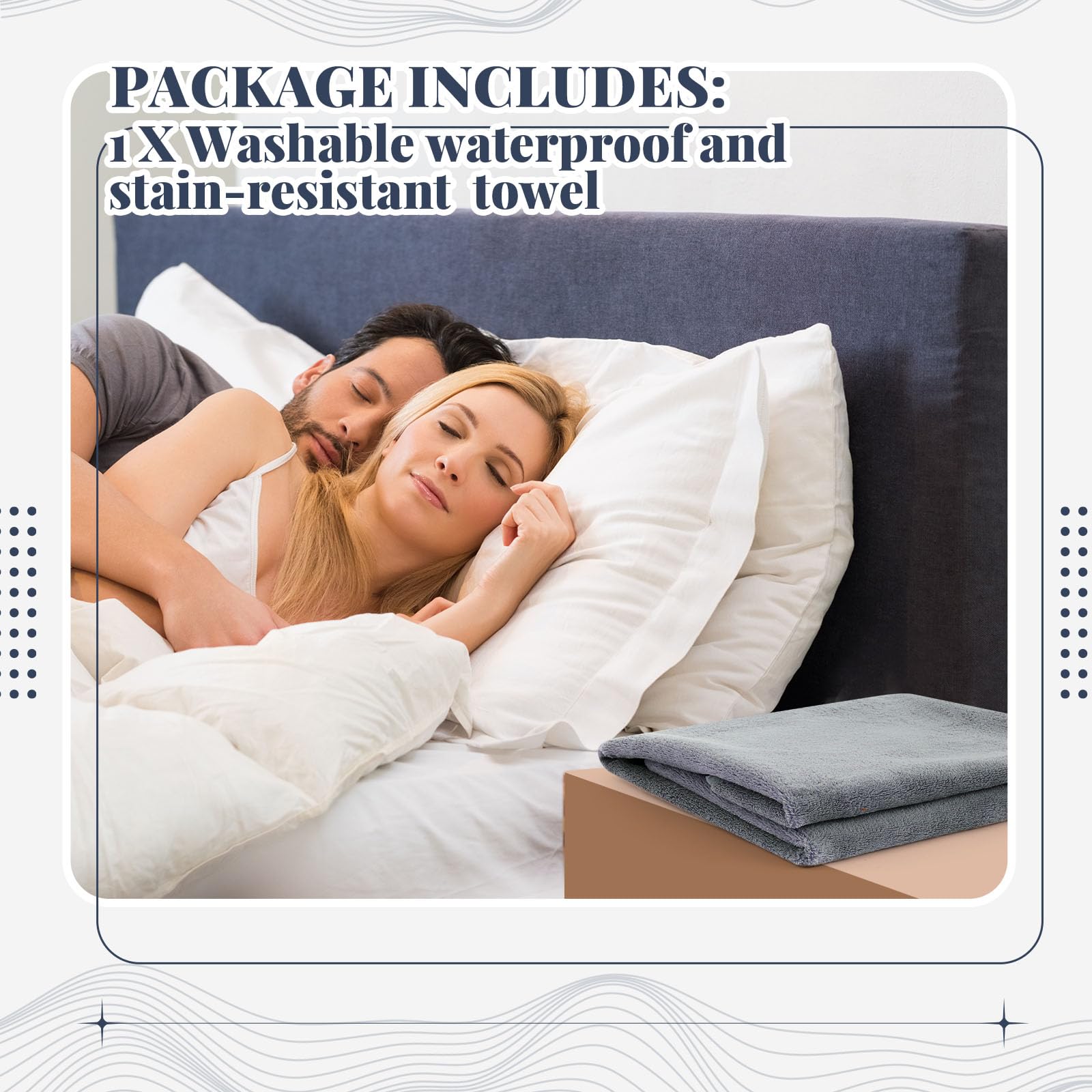 Fanfanwin Heart Waterproof Bed Blanket - Gray -3