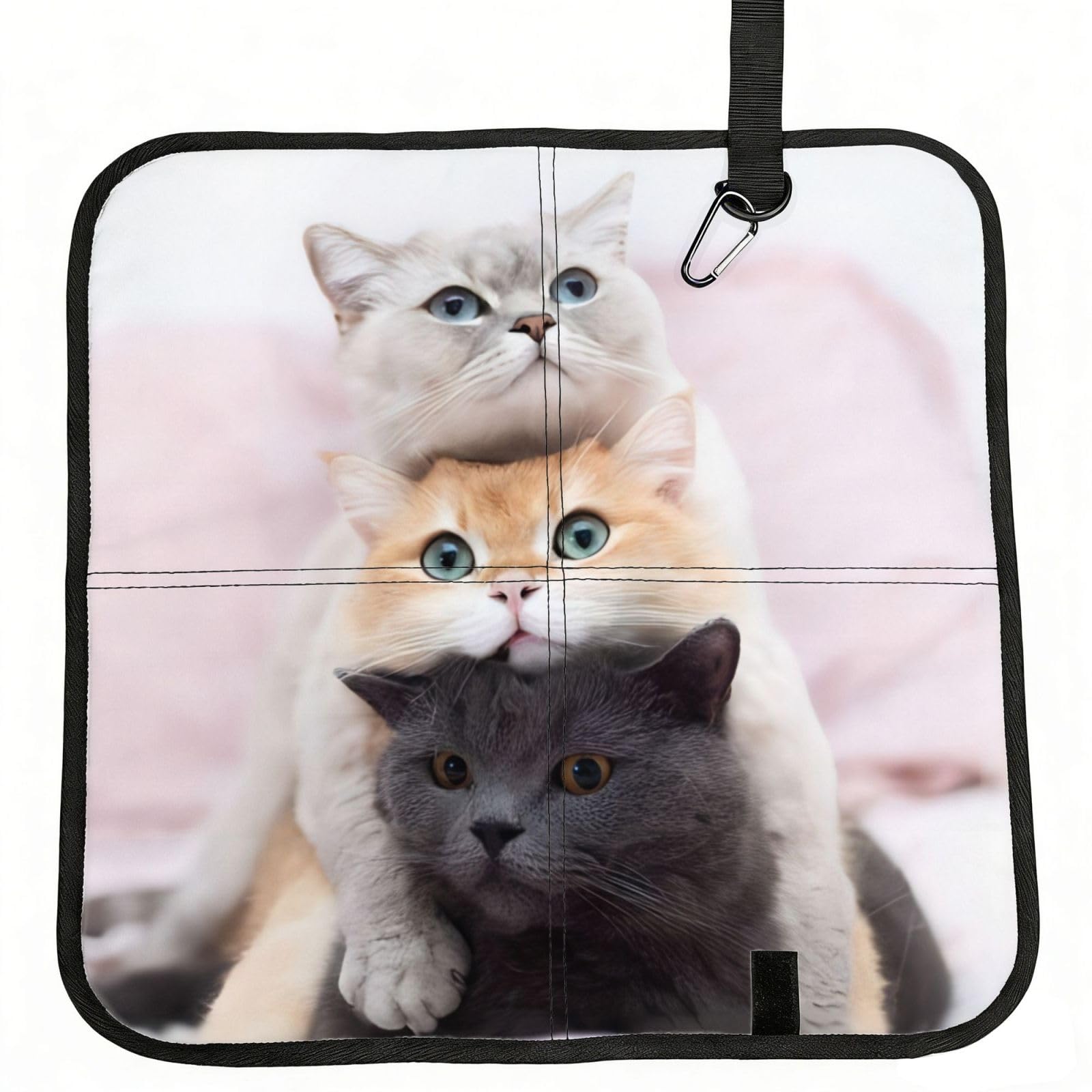 WZYCWB Cats Foldable Seating Cushion with Carabiner - Stadium Mat for Camping, Hiking and Outdoor Activities