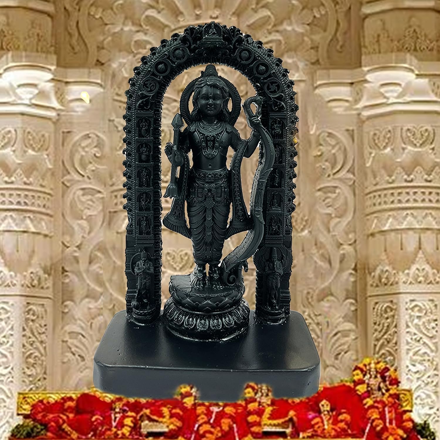 TreegoArt Ram Lalla Murti Resin Idol Ayodhya Ram Mandir Idols Shree Ram Lala Statue Shri Ram Murti God Darbar for Home & Office- 6 Inches