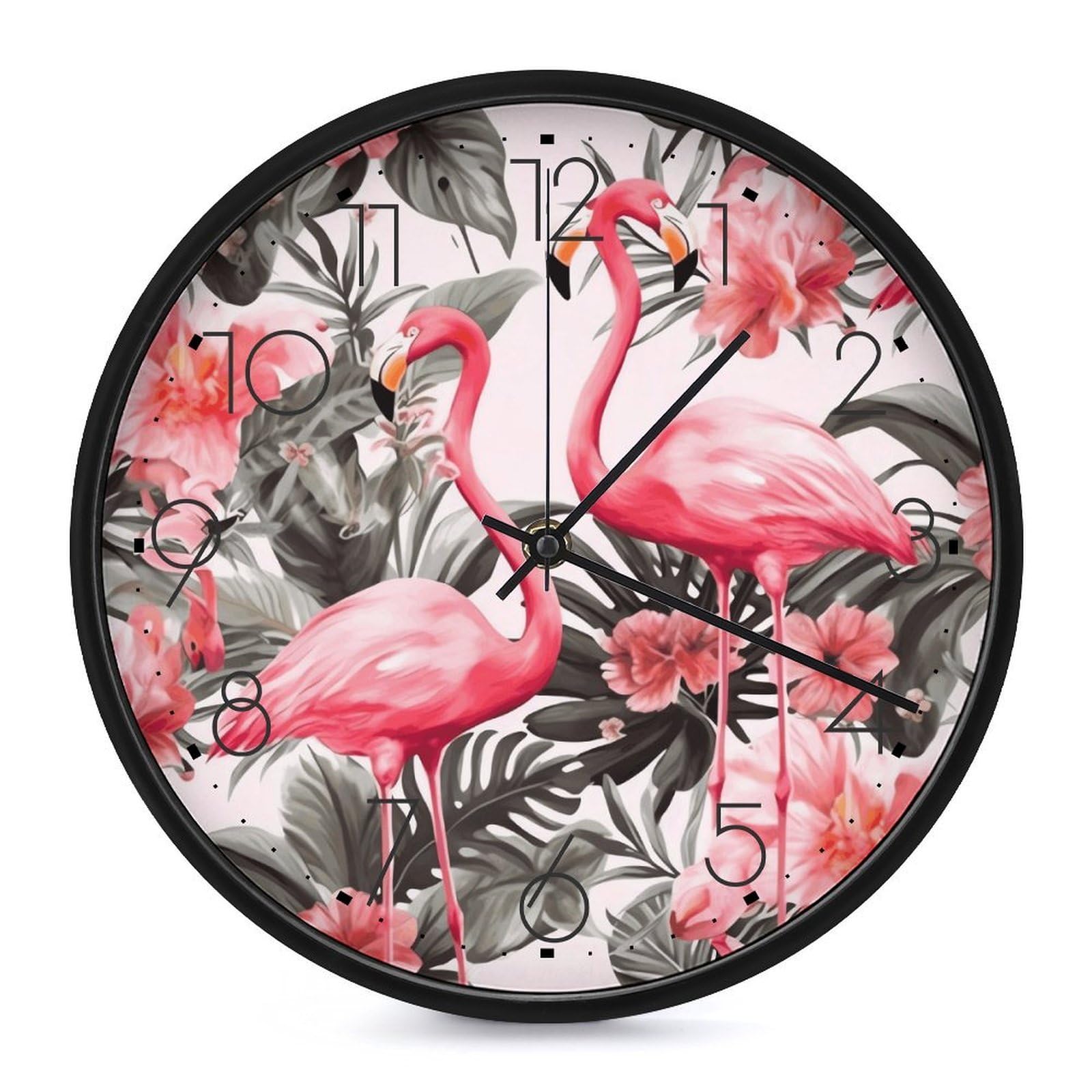Horloge murale ronde sans tic-tac pour chambre à coucher calme