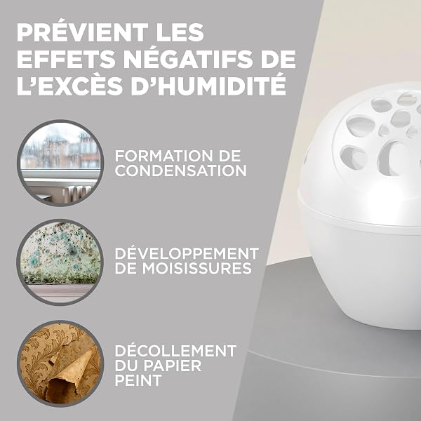 Rubson - Recharges Universelles Absorbeur d'Humidité Sensation Pure Parfum Neutre (2 x 300 g) – Recharges 3 en 1 anti-humidité, anti-odeur et sensation de fraîcheur - 3