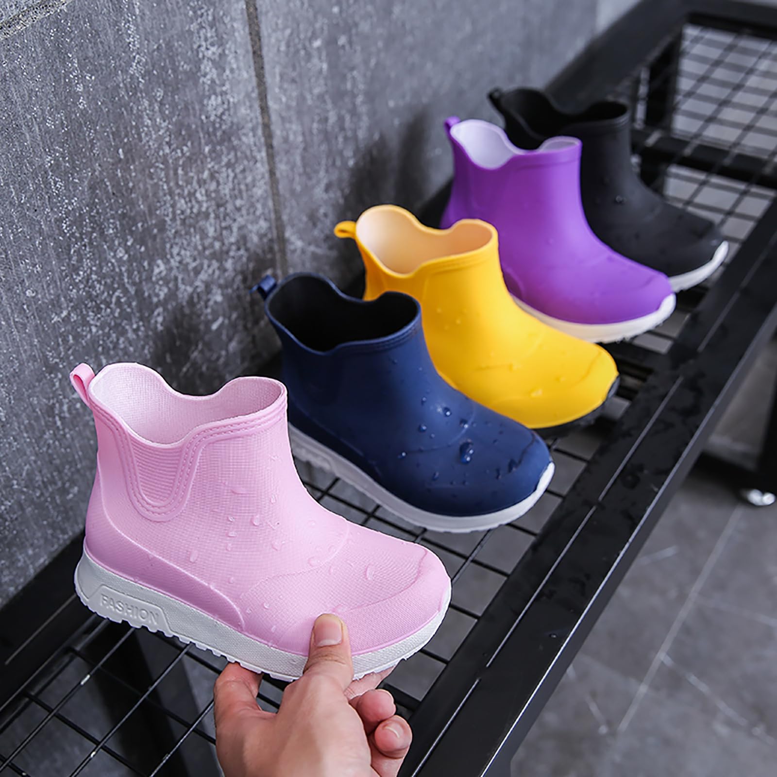 Botas de agua para niños y niñas, impermeables, antideslizantes, botas de lluvia unisex para niños grandes
