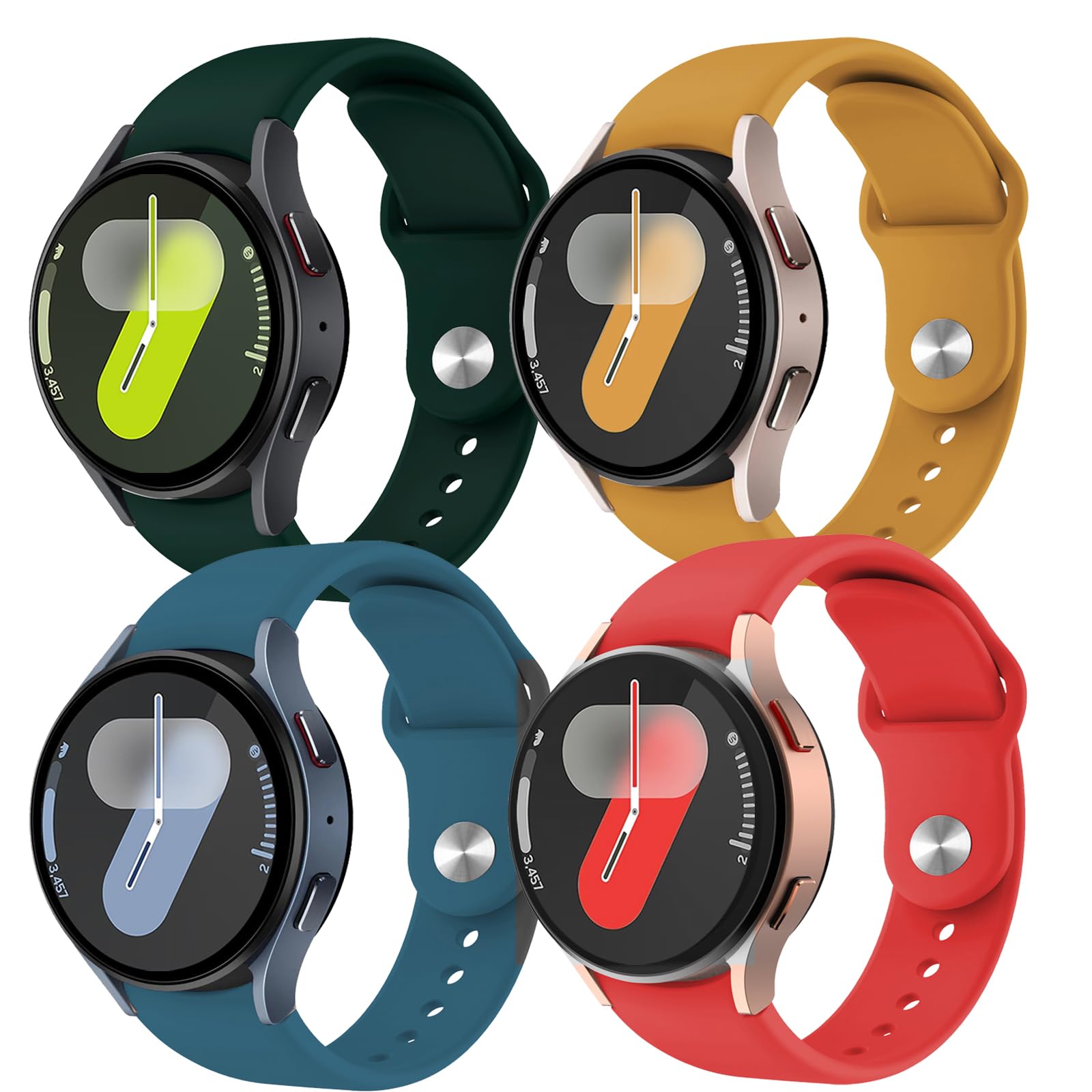 Sport Bands for Samsung Galaxy Watch 7/6/5/4/FE Band 40mm 44mm/Watch 6 Classic 47mm 43mm/Watch 4 Classic 46mm 42mm Women/Men,Silicone Strap for