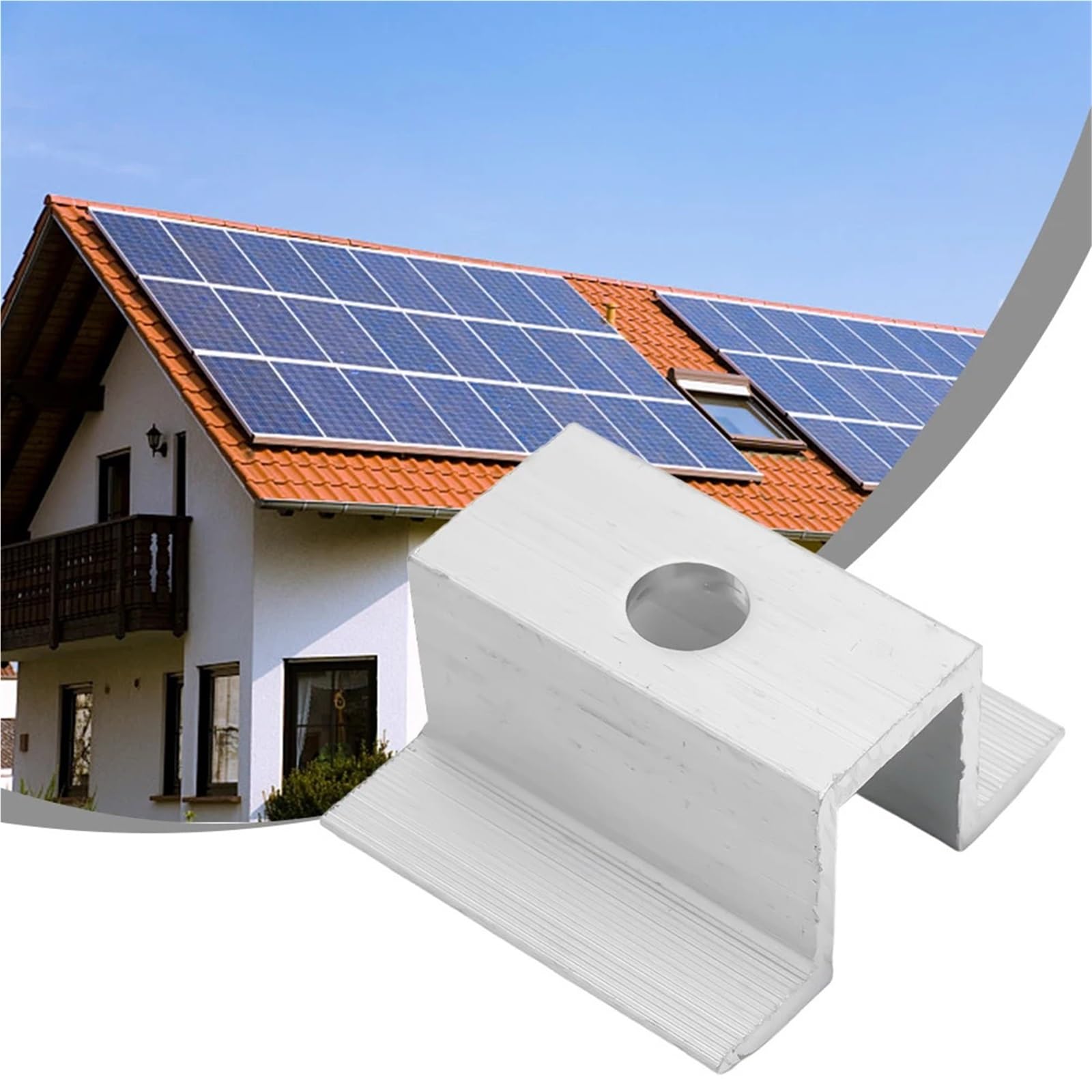 Supporti per pannelli solari, morsetti centrali fotovoltaici, clip di pulizia per telaio altezza 25-50 mm, accessori di alimentazione in lega di alluminio (80 mm)