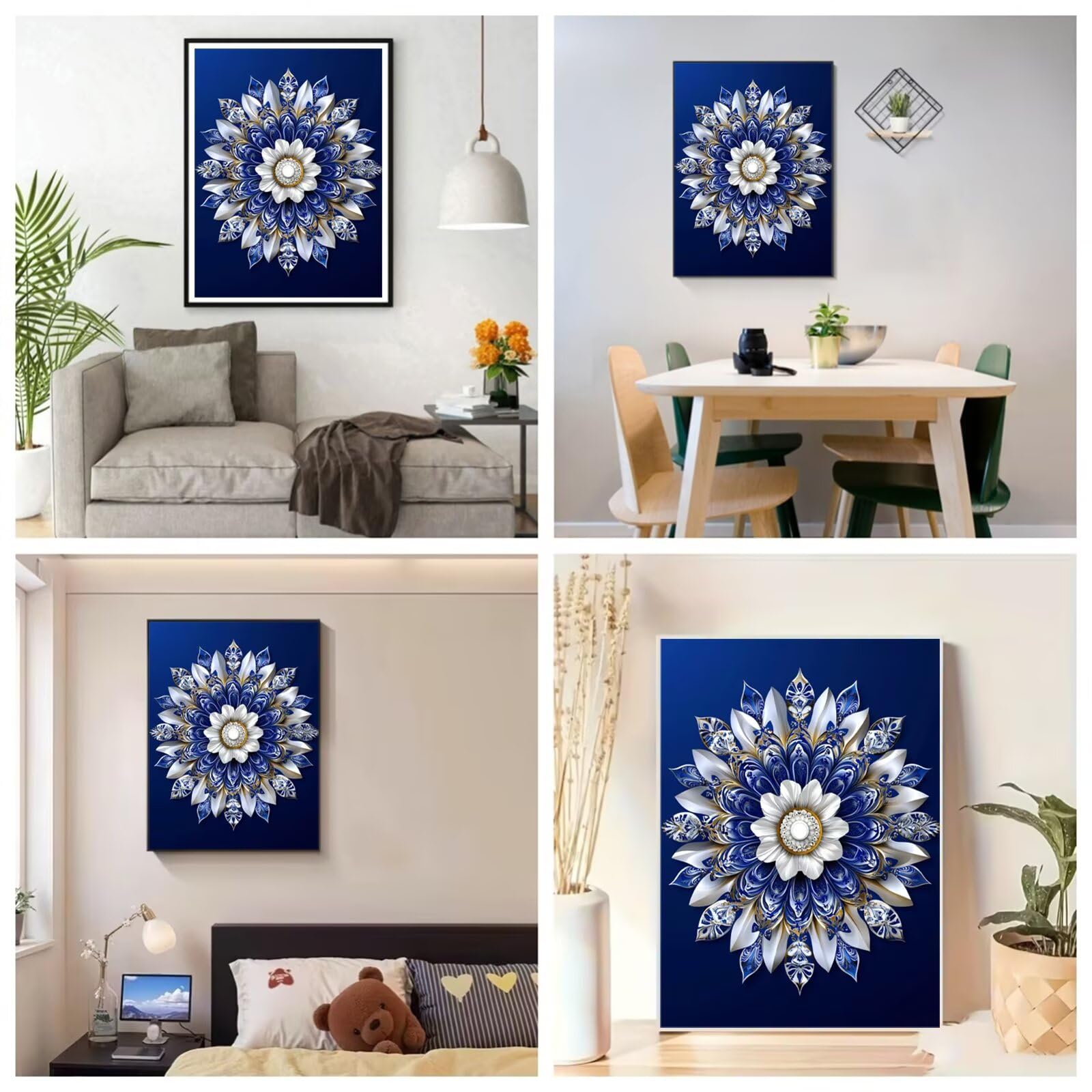 Malowanie diamentami 5D, mandala, kwiaty, kamienie do samodzielnego wykonania, kamienie szlachetne, dla dzieci, kreatywna mozaika, zestaw do majsterkowania, do dekoracji domu, na ścianę, prezent, 100