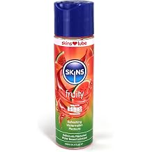 Skins Watermelon Water Based Lube 130ml   Delicious Edible Lube Gel for Oral, Intimate & Foreplay Fun   Flavoured Lubricant with ReAquav8 Tech   Vegan, Non-Sticky Water Based Lubricant