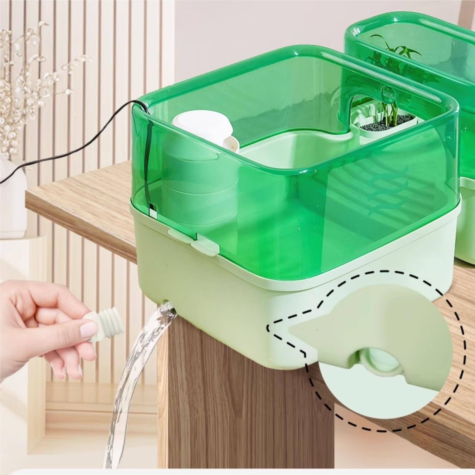 Acuario para Tortugas Tanque de alimentación Tortugas con Drenaje Doble Capa for separación(Pequeño)