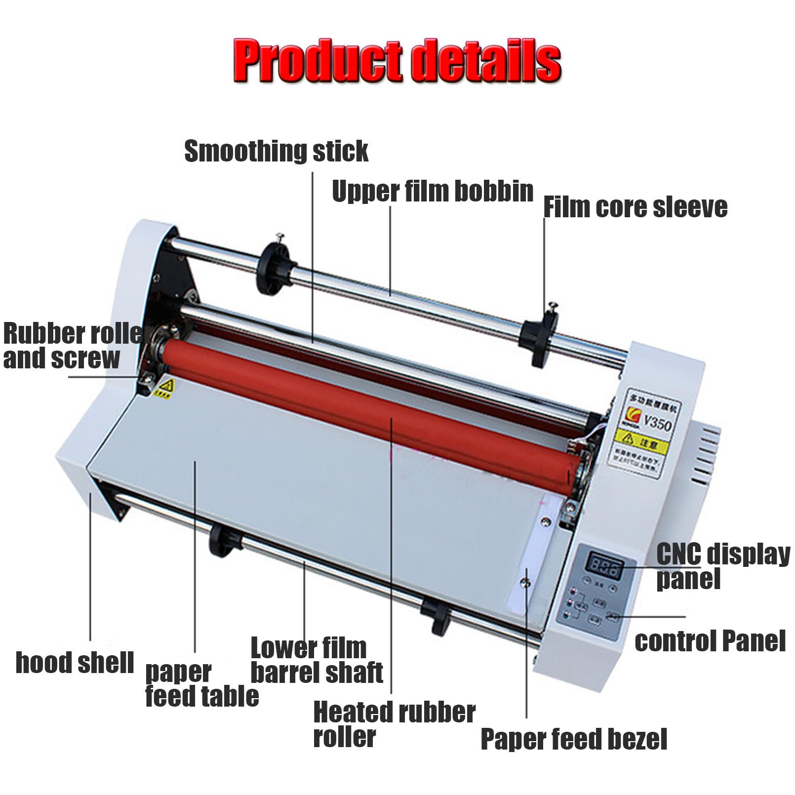 Laminator Na GorąCo Na Zimno, Laminator Z WyśWietlaczem Cyfrowym Jedno- I Dwustronna Maszyna Do Laminowania, Laminator Na GorąCo Na Zimno, Kontrola Temperatury, 35 Cm,220v