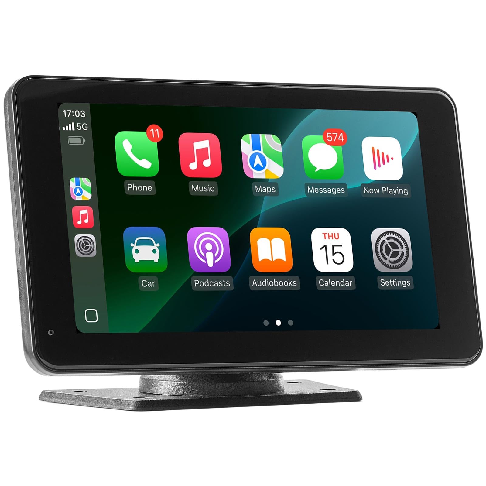 VEVOR Estéreo Inalámbrico para Coche, Radio Portátil HD de 177,8 mm con Pantalla Táctil Compatible con Apple CarPlay y Android Auto, Cámara de Respaldo, Control de Voz, Bluetooth, Navegación GPS