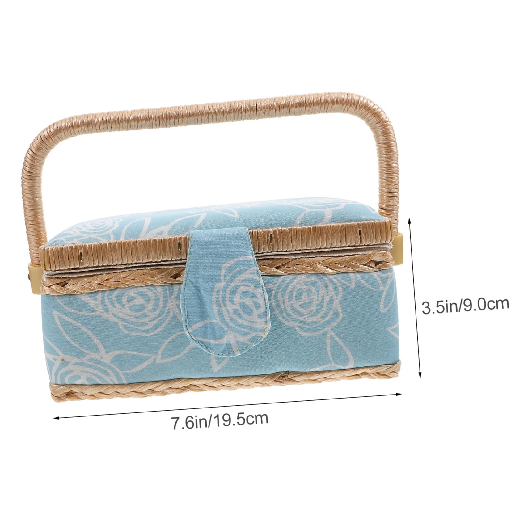 TOPBATHY Caja de Almacenamiento para Costura Portátil de Poliéster Azul Diseño Protector y Funcional para Sala o Dormitorio