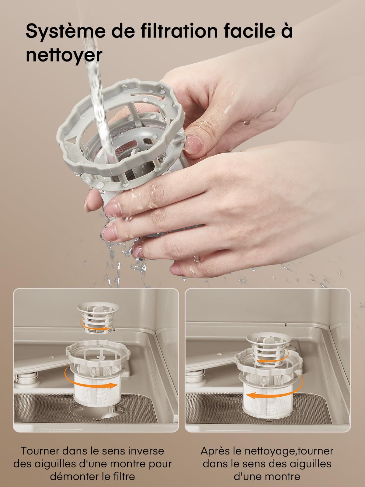 Mini Lave Vaisselle 5+1 Programmes Réservoir d'Eau 5L Contrôle Tactile Écran LED
