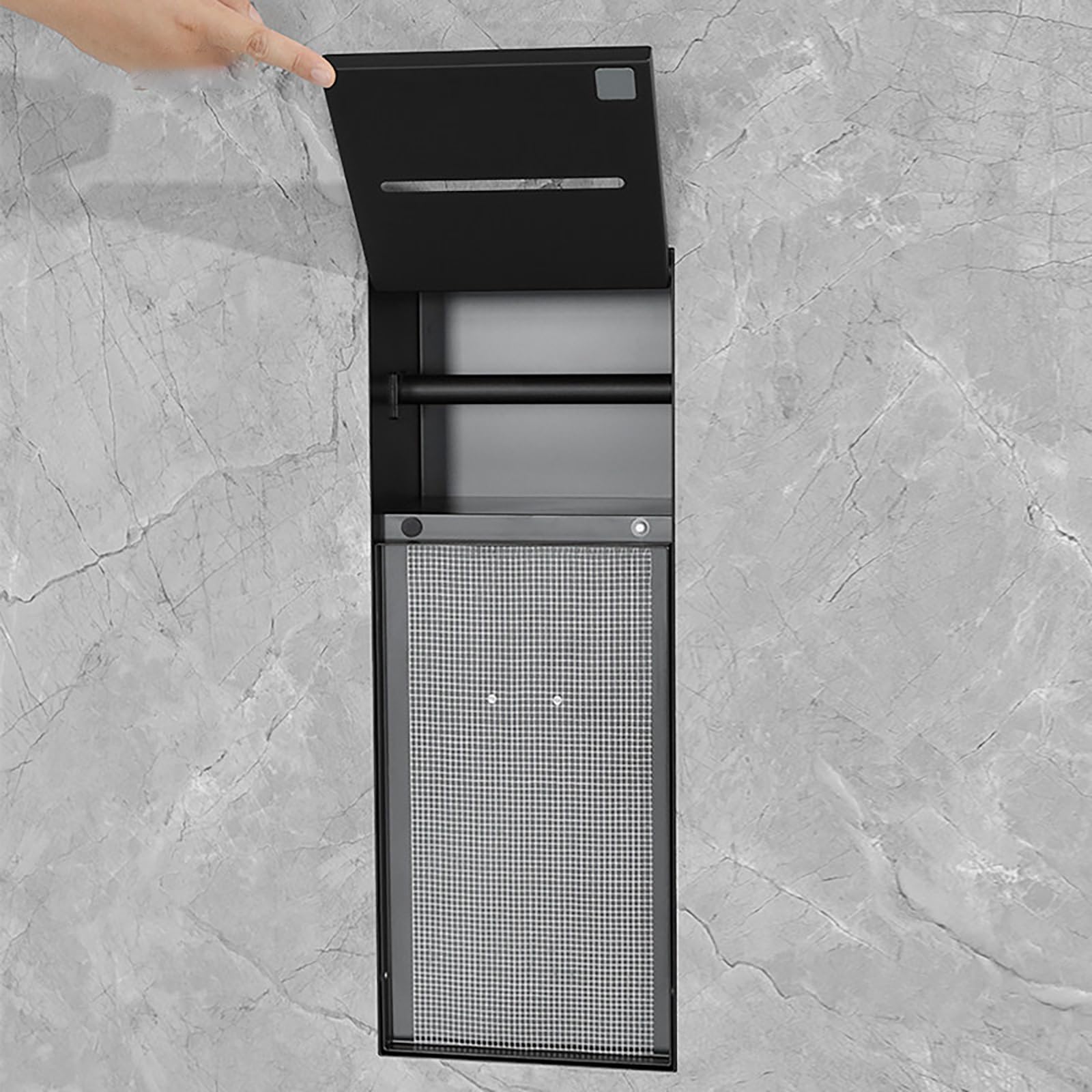 Kombinierter Toilettenpapierhalter und Abfalleimer für die Wandmontage, Toilettenpapierspender aus Edelstahl 304 mit integriertem Abfallbehälter, robuste Badorganisation für Renovierungen un