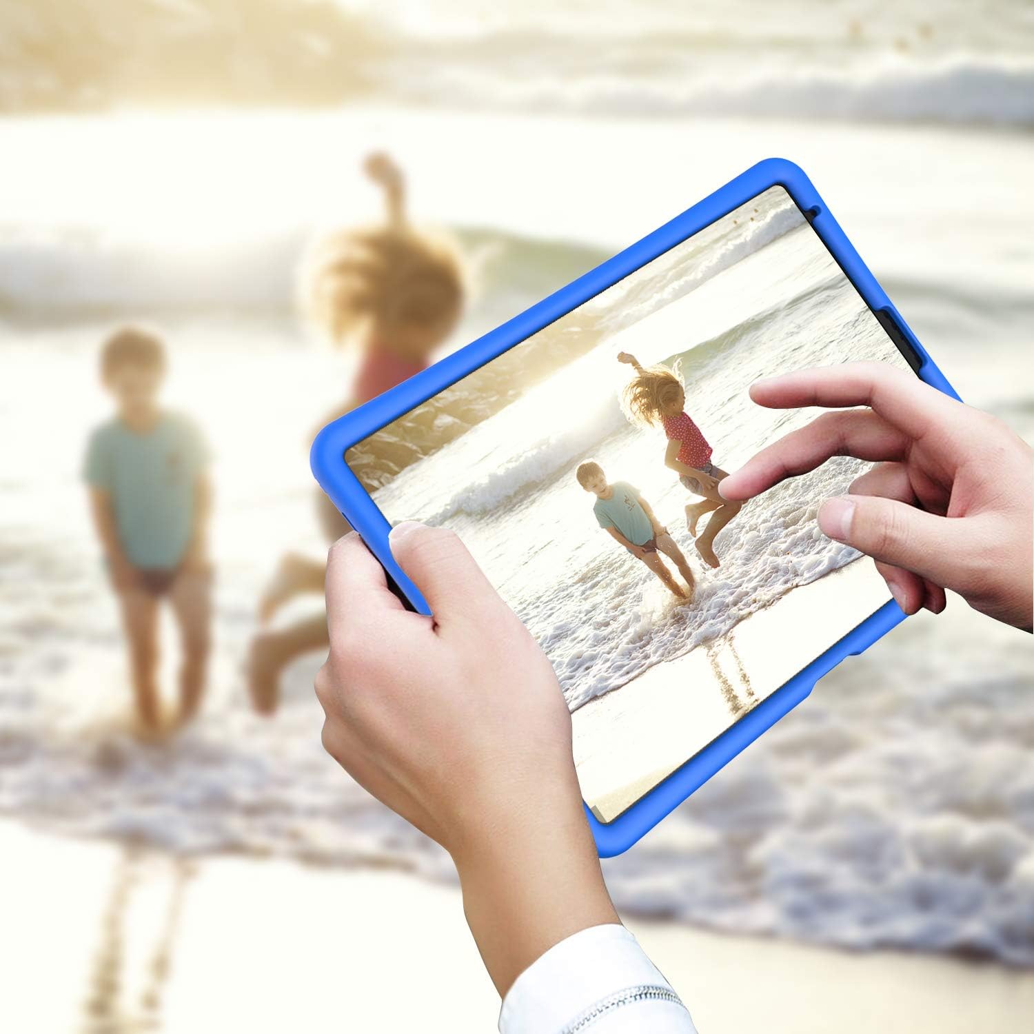 Bear Motion Silicon Case for iPad Pro 2018 Shockproof Silicone Cover Cover Cover (از شارژ اپل مداد 2 پشتیبانی نمی کند) (iPad Pro 11 2018، Blue)