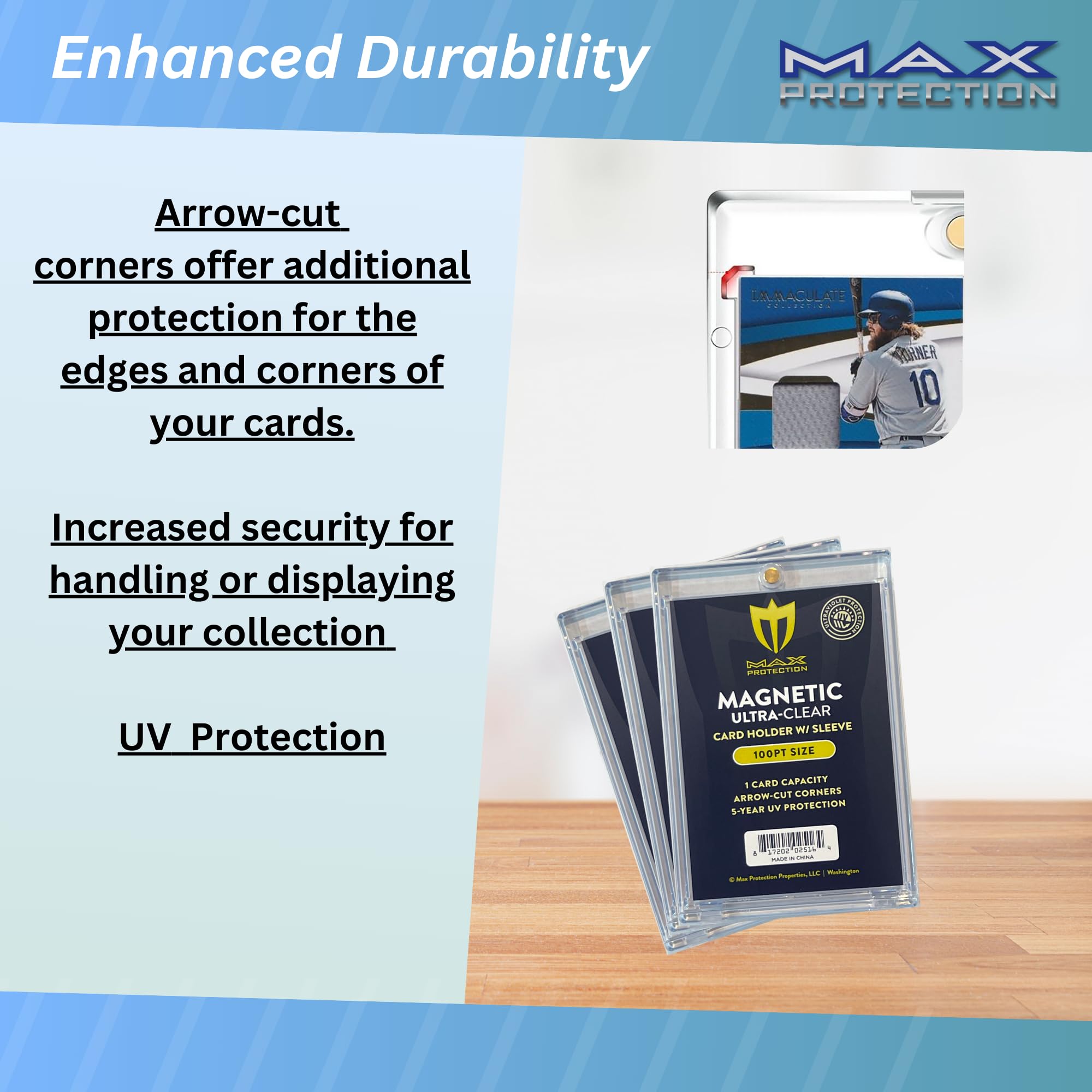 uv protection card sleeves Amazon.com: Max Protection Magnetic Card Holder for Sleeved Cards – 10-Pack  100pt Ultra-Clear Cases – Hard Plastic Card Sleeves Holders, UV Protector  Case