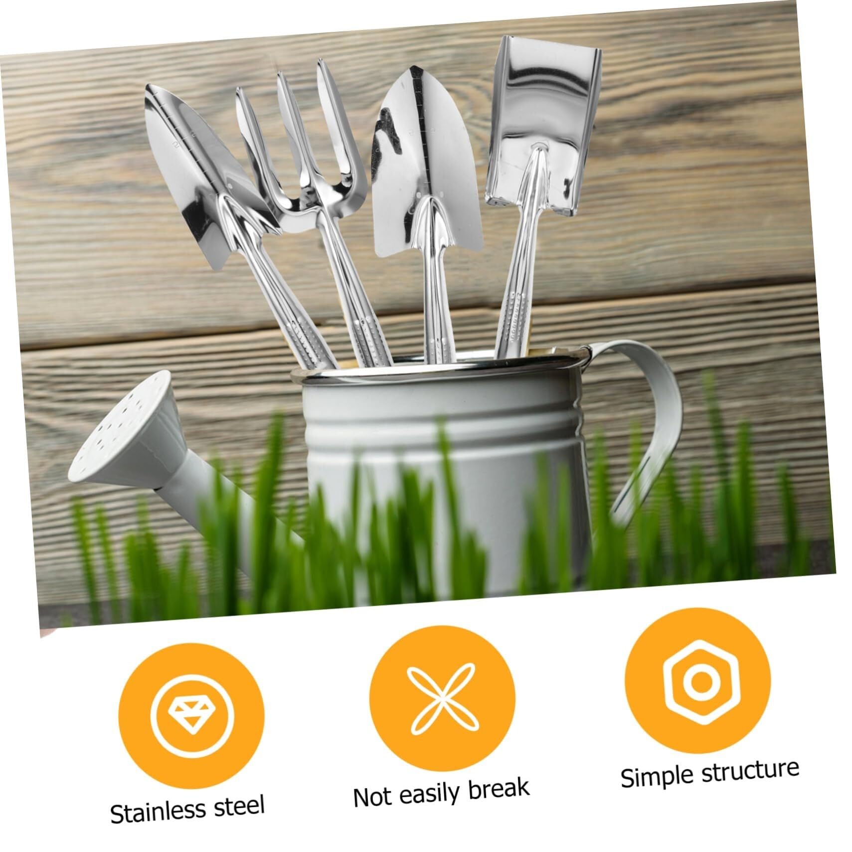 cazzuola Set di attrezzi da giardinaggio da 4 pezzi Attrezzi da giardino in acciaio inossidabile Include pala, rastrello, forchetta e cazzuola for piantare diserbo giardinaggio