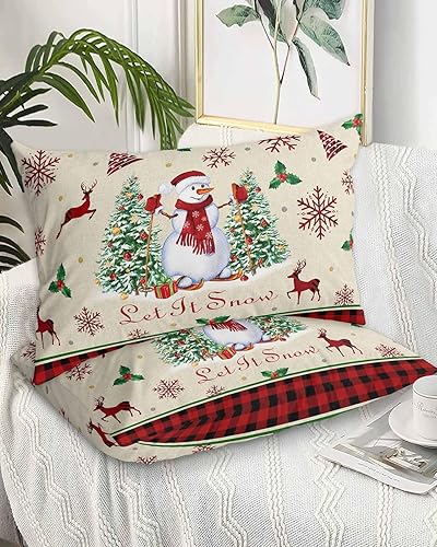 Miniatura 2 de Fundas de almohada rústicas de Navidad de tamaño estándar, 2 paquetes de fundas de almohada para cama, funda de almohada para sofá, sofá, cuerpo