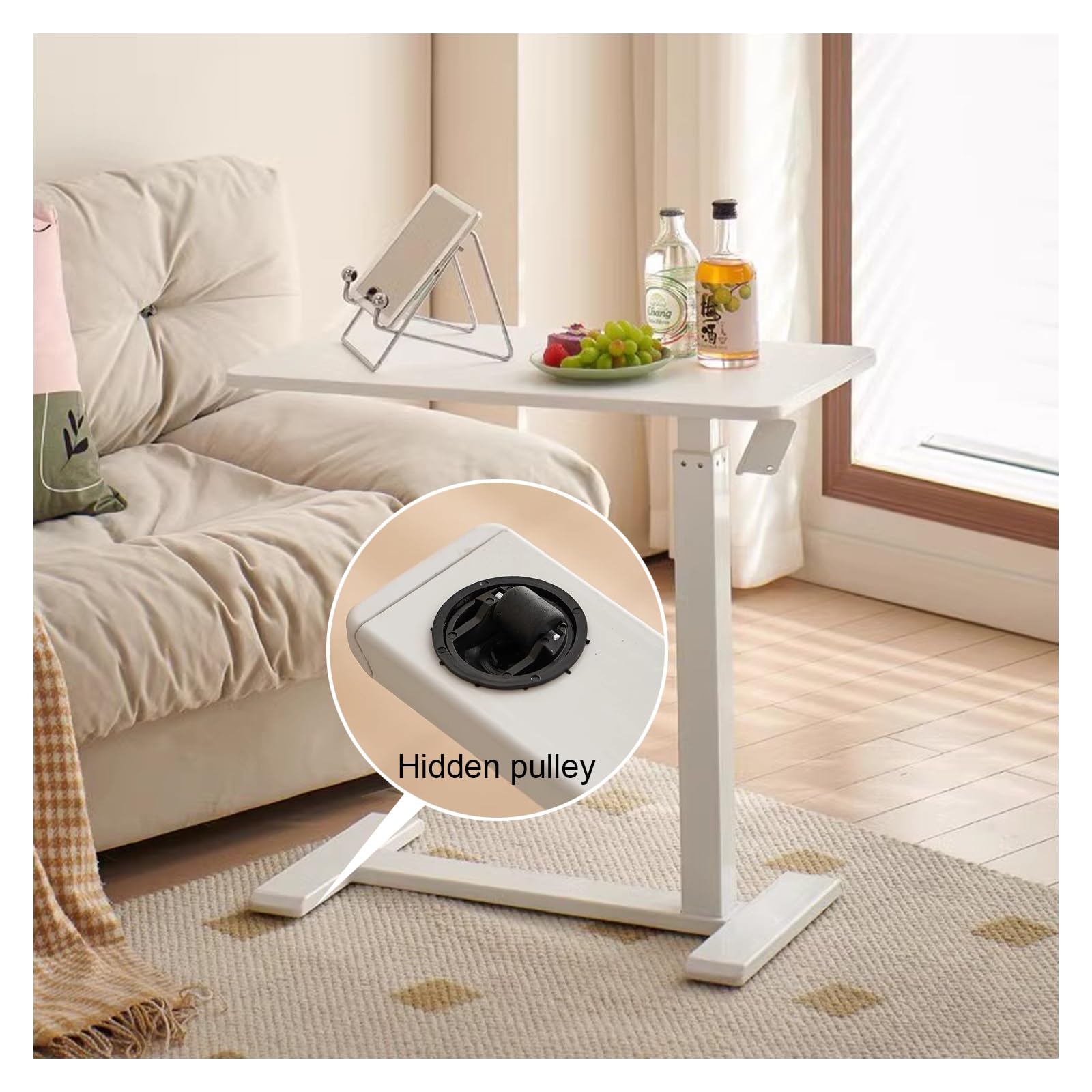 Kleiner Stehtisch, Fahrbarer, Hochklappbarer Schreibtisch, Laptoptisch Für Studenten, Schreibtisch Für Zuhause Und Schlafzimmer(Black)