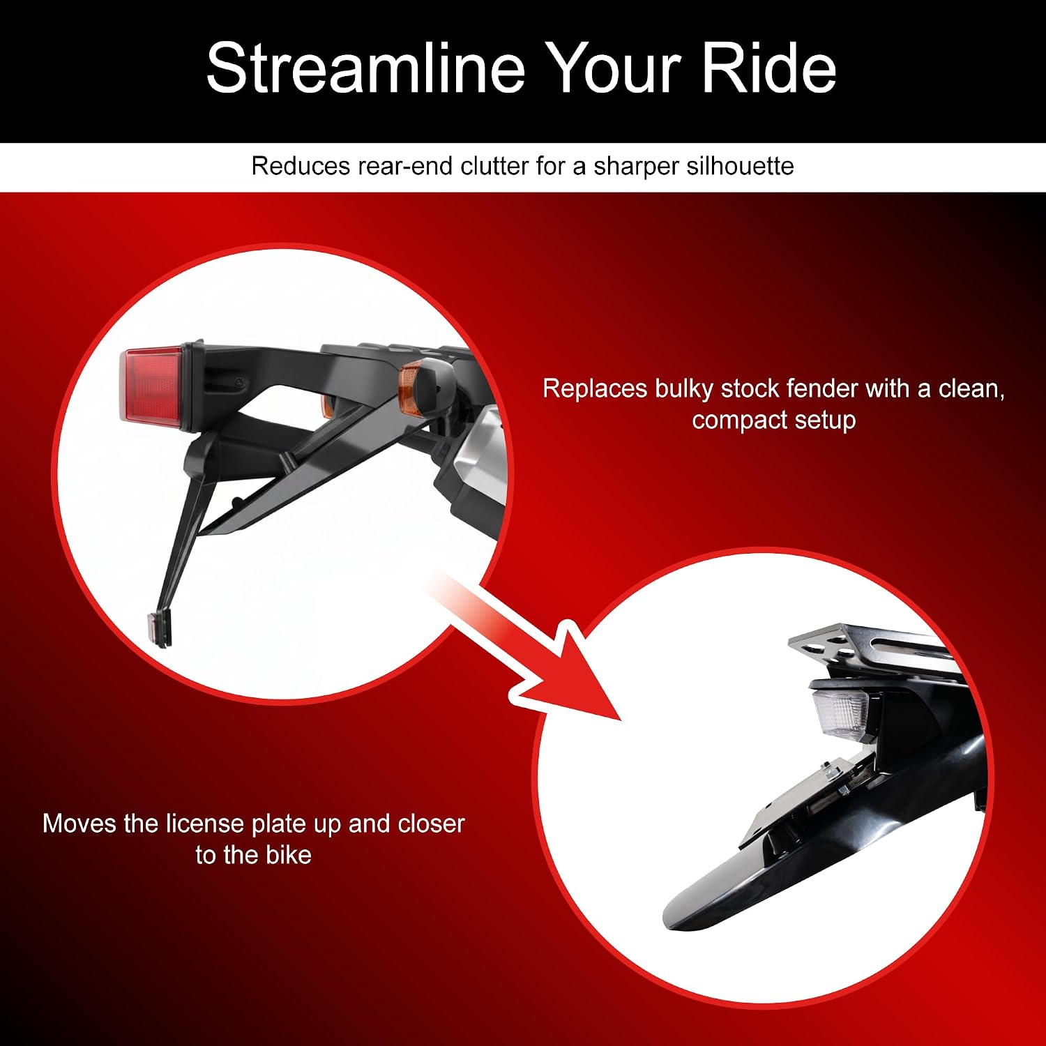 Tusk Fender Eliminator/License Plate Kit- Compatible with Yamaha XT 250 2008-2025
