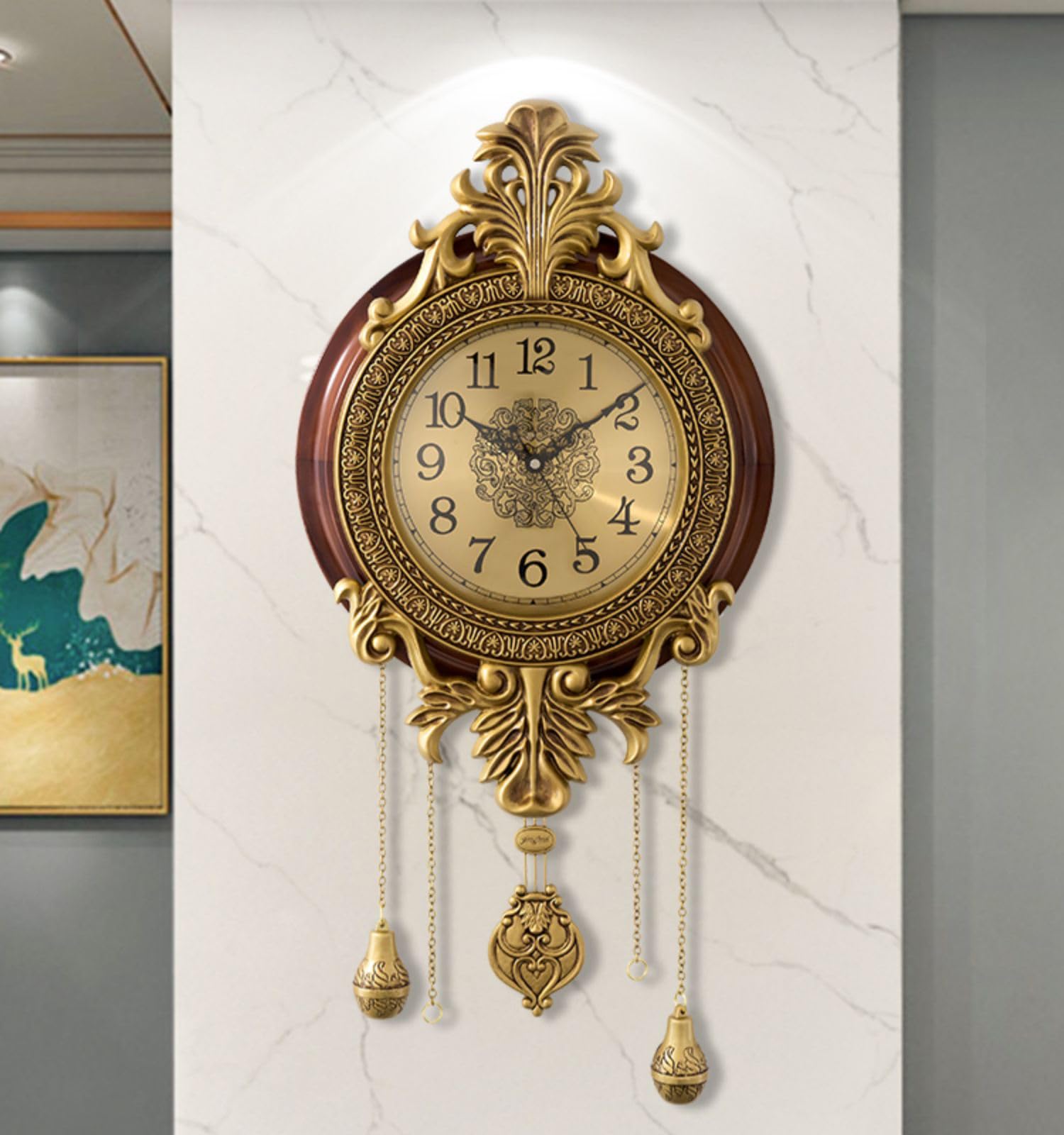 Amazon.com: Poserion Decorative Pendulum Wall Clock Quartz