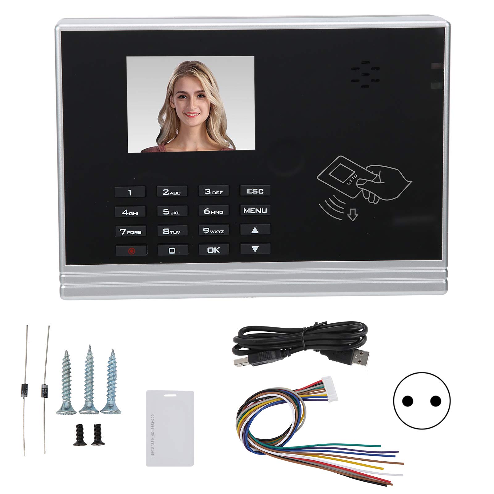 2.8 Zoll Zeiterfassung Maschine Digitale Zeiterfassung USB TCP/IP-Mitarbeiterverwaltung Zeitschaltuhr Check-in-Rekorder mit Kartenleser-PIN-Passwort(EU)