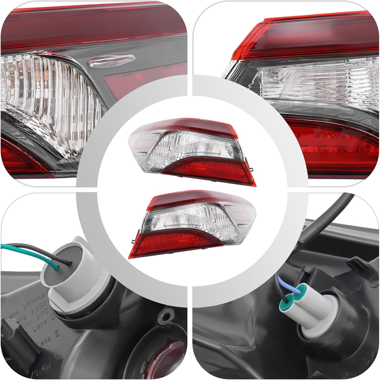 For 2021-2023 Toyota Camry LE SE Rear Outer Tail Light, LED Tail Light Assembly Compatible with OEM 8155006A20 8156006A20 TO2805159 TO2804159 (A pair)