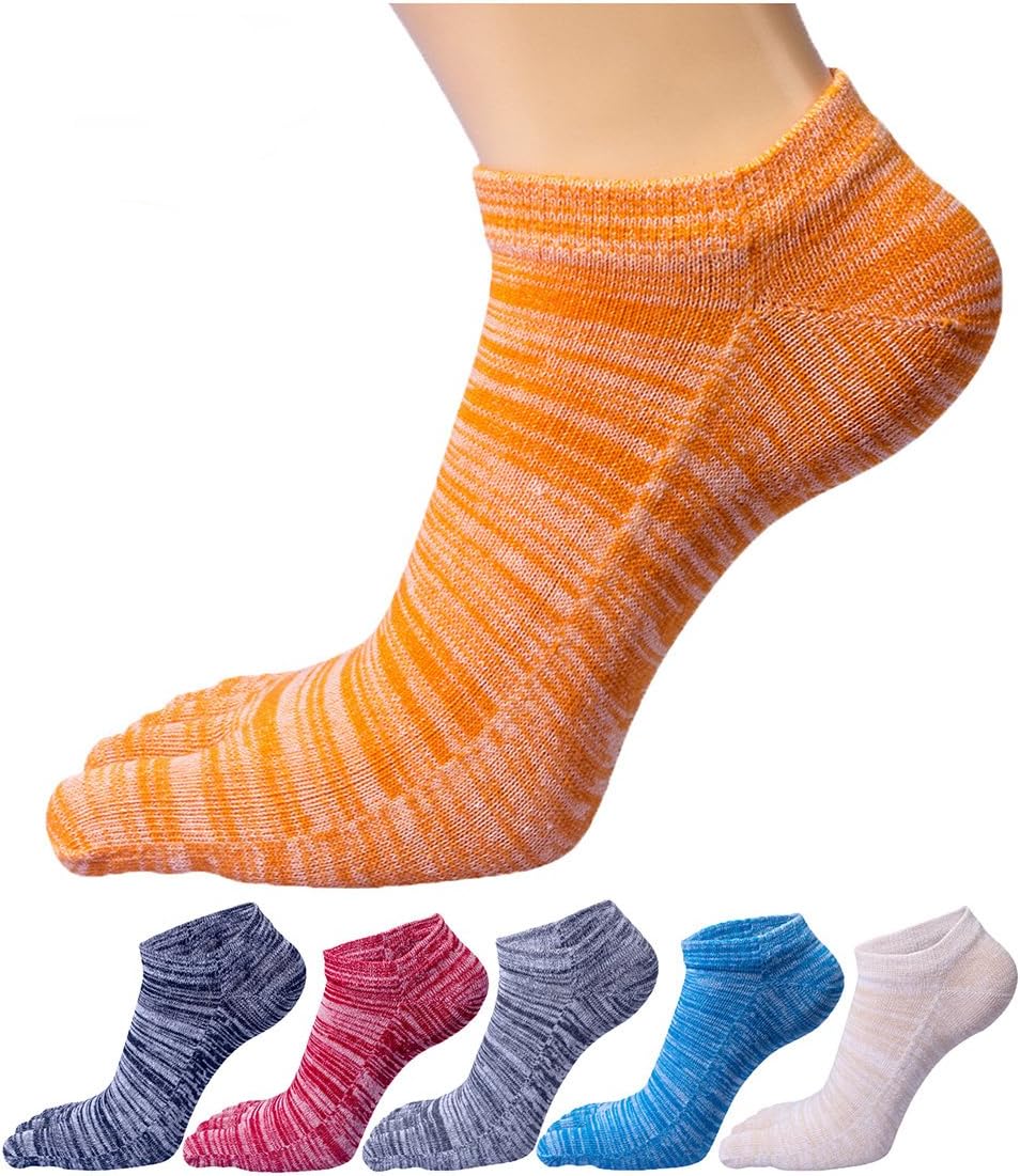 Women's Low Cut Toe Socks Ankle Cotton Running Socks(Pack of 5/6)