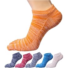 Women's Low Cut Toe Socks Ankle Cotton Running SocksPack of 5/6
