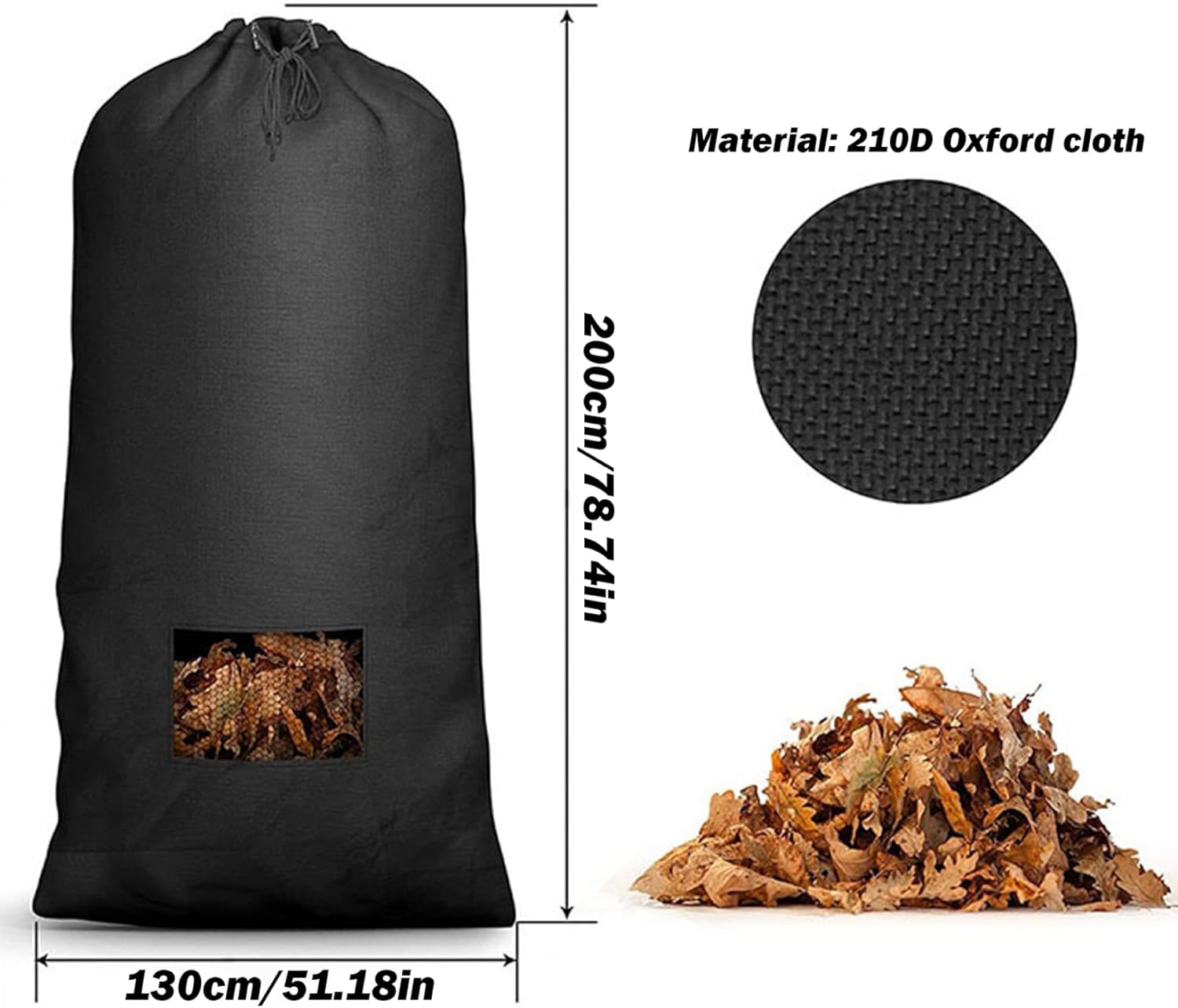 Lawn Mower Bag 79x51 In Large Capacity Leaf Bag with Zipper and Mesh Reusable Lawn Tractor Leaf Bag for Leaf Collection Grass Catching Leaf Bags Lawn And Leaf Collector Leaf Collector Lawn Tractor