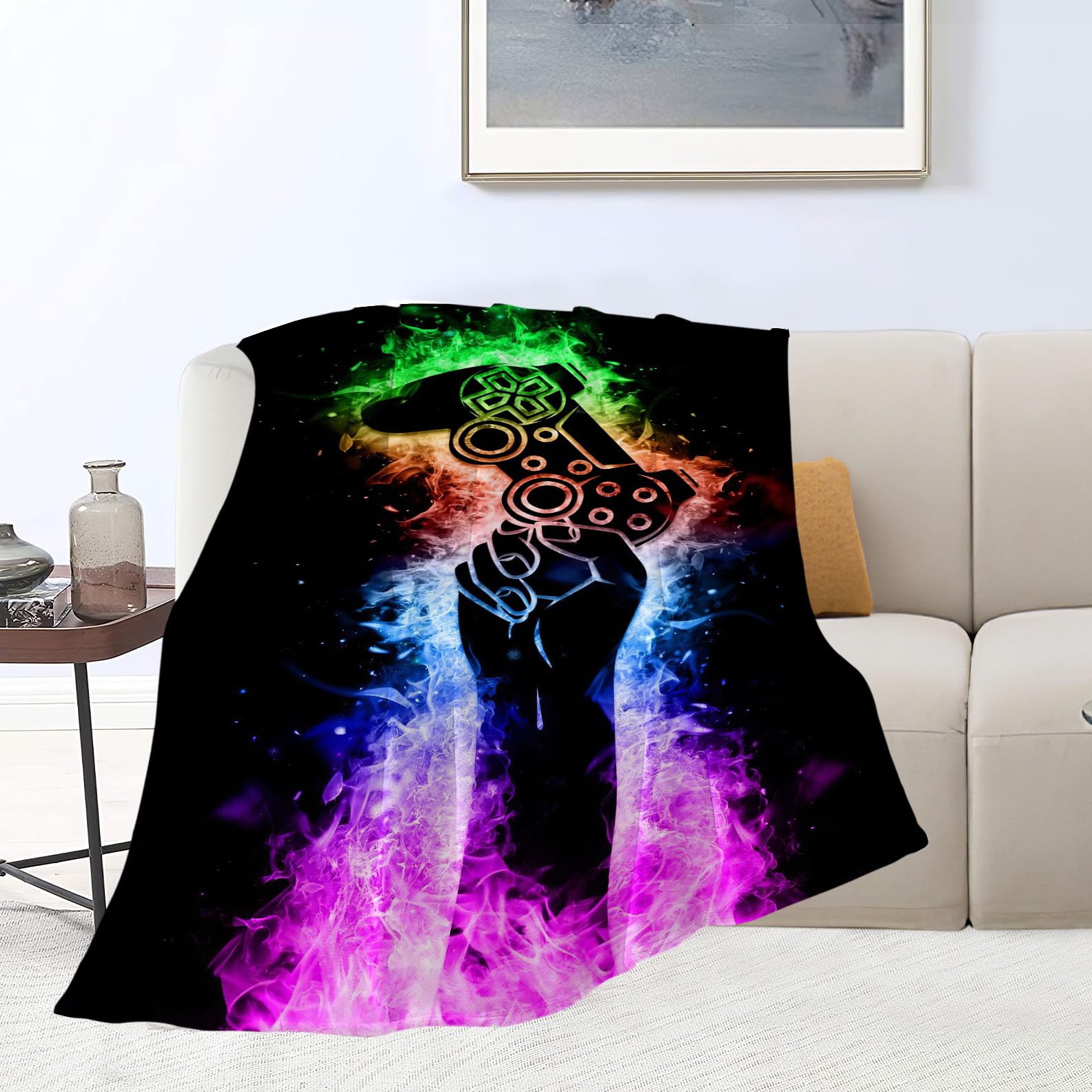 Gaming Blanket Gaming Throw Blankets Cozy Fleece Flannel Blanket Soft Warm Plush Lightweight Bedding Blanket Gaming Stuff Gaming Gifts for Boys Girls Teens Men Women Teenage for Couch Sofa Bed 40"X50"